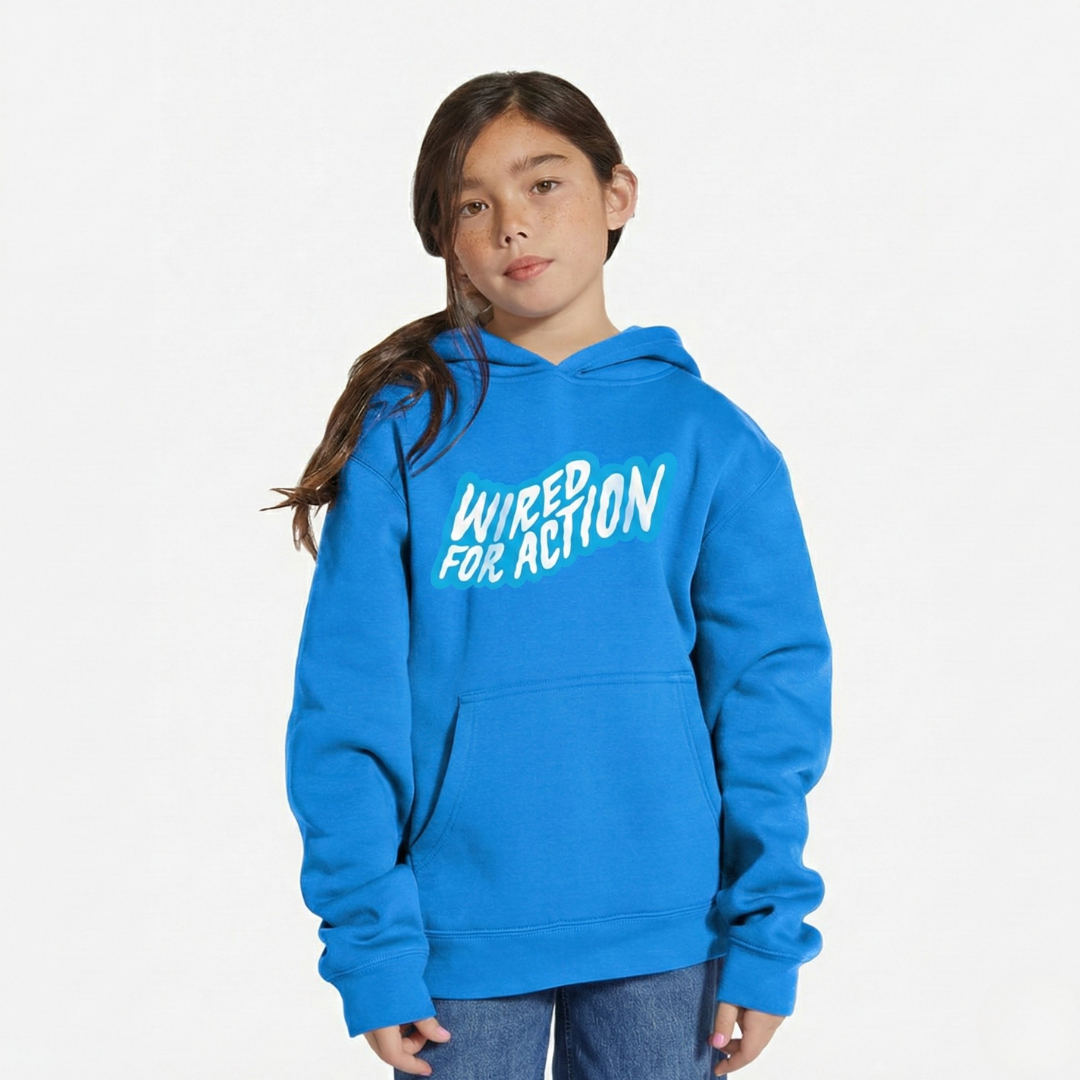 'Wired For Action' Hoodie - Blue
