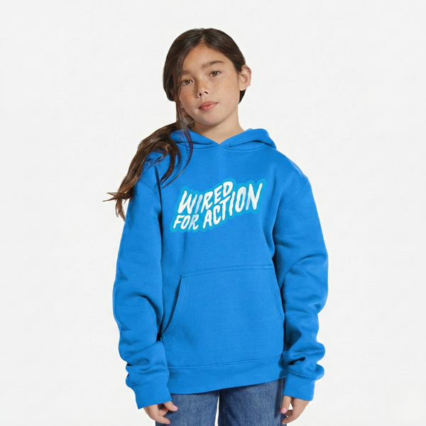 'Wired For Action' Hoodie - Blue