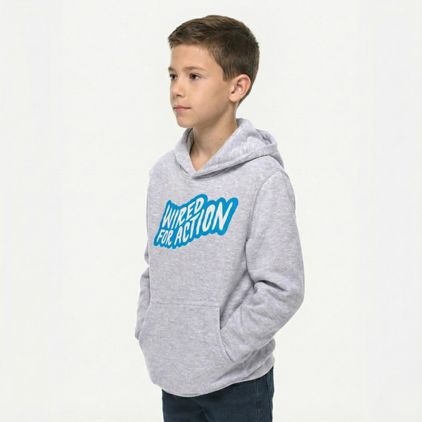'Wired For Action' Hoodie - Grey