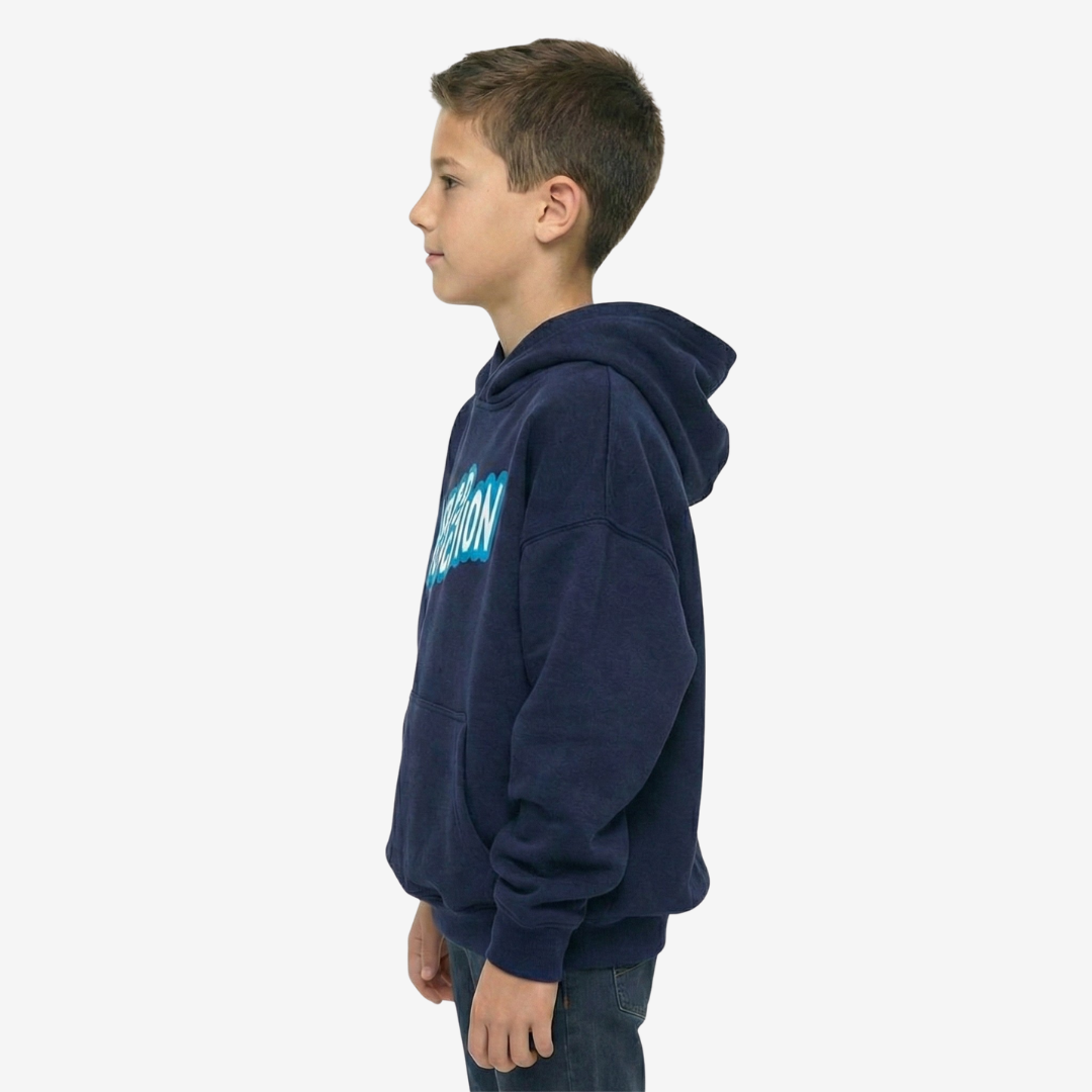 'Wired For Action' Hoodie - Navy Blue