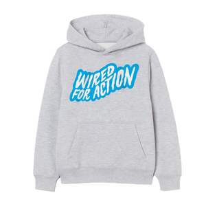 'Wired For Action' Hoodie - Grey