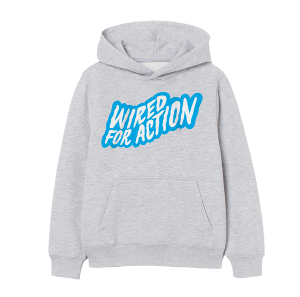 'Wired For Action' Hoodie - Grey